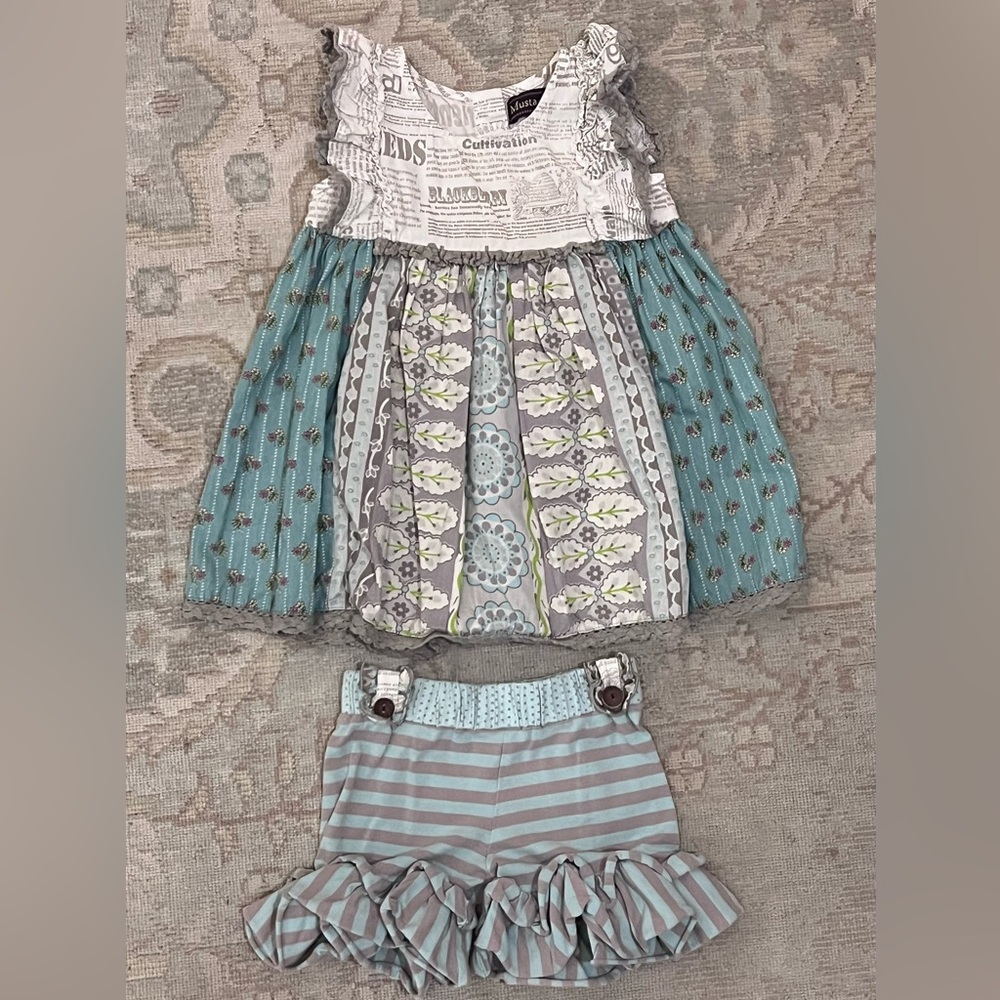 Mustard Pie Sleeveless Ruffled Top and Shorts Set, Size 3T, GUC